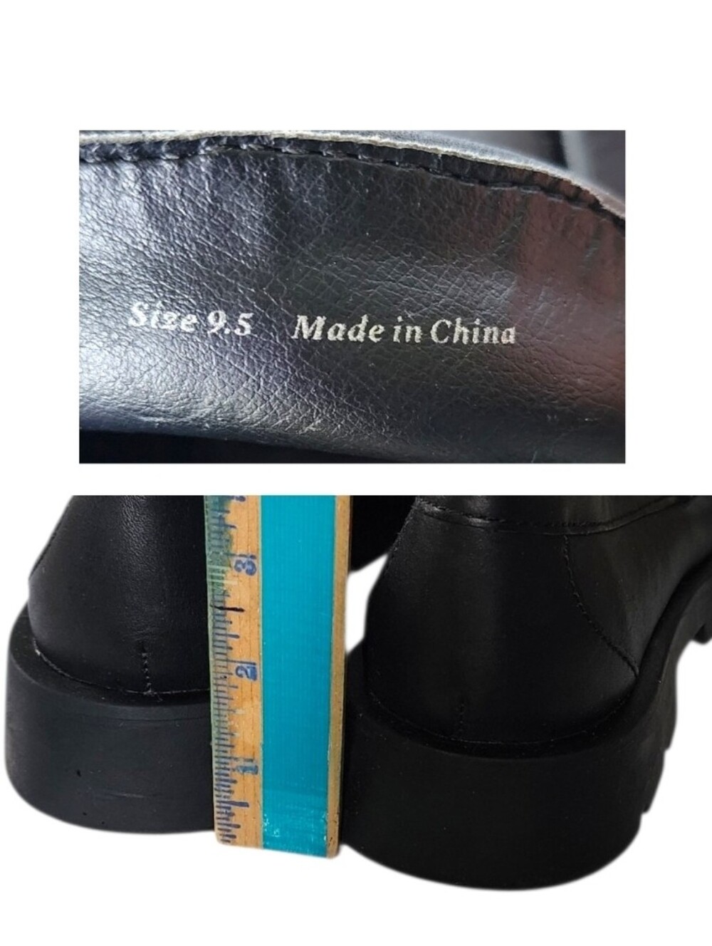 Dolce Vita Elias Chunky Black Leather Penny Loafers - Picture 4 of 8